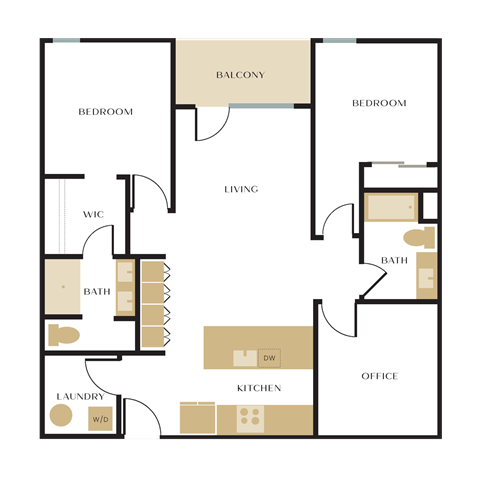 a floor plan of a home with bedrooms and baths
